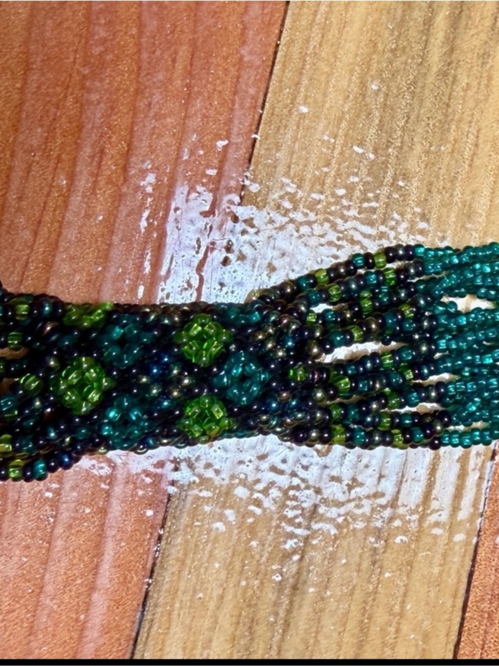 Multistrand woven seed beads necklace